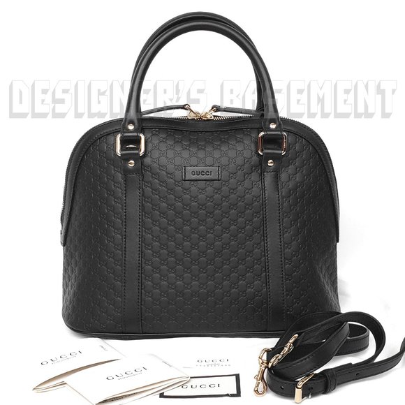 Gucci Handbags - GUCCI black Guccissima Medium DOME Crossbody Bag